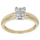 18ct Yellow Gold 0.33ct Brilliant Cut Diamond Cluster Ring