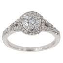 9ct White Gold 0.50ct Diamond Cluster Ring