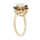9ct Yellow Gold Sapphire And Opal Cluster Ring