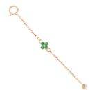 9ct Yellow Gold 0.04ct Diamond And Created Emerald Bracelet 7"