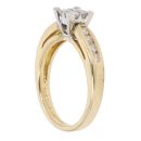 18ct Yellow Gold Princess And Brilliant Cut Diamond Cluster Ring