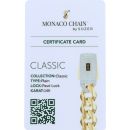 14ct Yellow Gold Monaco Curb Classic Cubic Zirconia Pave Lock Chain 16"