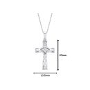 Sterling Silver Diamond Celtic Claddagh Cross Pendant Necklace