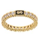 14ct Yellow Gold Monaco Cubic Zirconia Thin Full Eternity Ring
