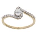 18ct Yellow Gold 0.50ct Pear And Brilliant Cut Diamond Cluster Ring