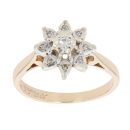 9ct Yellow Gold 0.10ct Diamond Cluster Ring