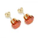 9ct yellow gold 7mm flame CZ stud Earrings