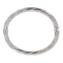 14ct White Gold Patterned Hinged Bangle