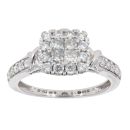 9ct White Gold 0.66ct Diamond Princess Cut Cluster Ring