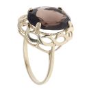 9ct Yellow Gold Smoky Quartz Single Stone Ring