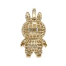 14ct Yellow Gold Light Blue Gemstone Bunny Pendant