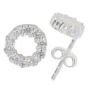 Silver Cubic Zirconia Halo Stud Earrings By Icesia