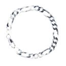 Silver Figaro Bracelet 8.5" by Icesia