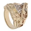 9ct Yellow Gold Cubic Zirconia Saddle Ring