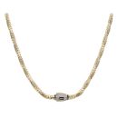 14ct Yellow Gold Monaco Spin Pave Lock Twist Chain 22"