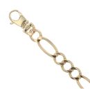 9ct Yellow Gold Figaro Bracelet 7.5"
