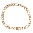 9ct Yellow Gold Figaro Bracelet 9"