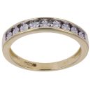 9ct Yellow Gold 0.05ct Brilliant Cut Diamond Half Eternity Ring