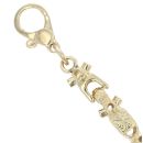 9ct Yellow Gold Patterned and Plain Fancy Bracelet 9"