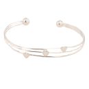 Silver Heart Torque Bangle by Icesia