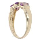 9ct Yellow Gold 0.02ct Diamond And Amethyst Ring