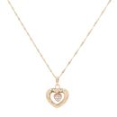 18ct Yellow Gold Cubic Zirconia Heart Pendant And Chain 22"