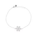 Silver Curb Cubic Zirconia Flower Bracelet 7.5" by Icesia