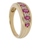 18ct Yellow Gold Ruby And Diamond Half Eternity Ring