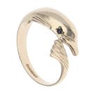 9ct Yellow Gold Sapphire Dolphin Ring
