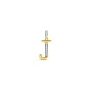 22ct Yellow Gold Initial J Cubic Zirconia Pendant