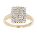 9ct Yellow Gold 0.45ct Brilliant Cut Diamond Cluster Ring