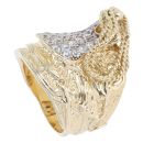 9ct yellow Gold Cubic Zirconia Saddle Ring