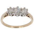 9ct Yellow Gold 0.50ct Brilliant Cut Diamond Trilogy Ring