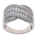 18ct White Gold 1.00ct Brilliant Cut Diamond Five Row Ring