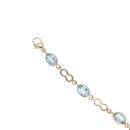 9ct Yellow Gold Blue Topaz Bracelet 7.5"