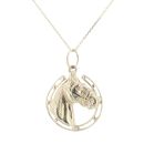 9ct Yellow Gold Horseshoe Pendant And Chain 18"