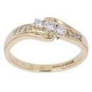 9ct Yellow Gold 0.25ct Brilliant Cut Diamond Trilogy Ring