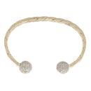 9ct Yellow Gold Cubic Zirconia Patterned Torque Bangle