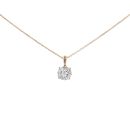 9ct Yellow Gold 0.28cts Diamond Cluster Pendant And 16" Chain by Anya Belle