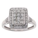 9ct White Gold 0.70ct Brilliant Cut Diamond Cluster Ring