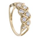 14ct Yellow Gold Cubic Zirconia Twist Ring