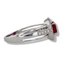 9ct White Gold Created Ruby And Cubic Zirconia Dress Ring