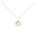 9ct Yellow Gold Star Of David Pendant And Belcher 24"