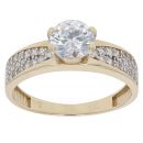9ct Yellow Gold Cubic Zirconia Solitaire Ring