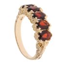 9ct Yellow Gold Garnet Five Stone Ring