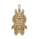 14ct Yellow Gold Brown Gemstone Bunny Pendant