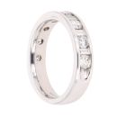 18ct White Gold 1.10ct Brilliant And Baguette Cut Diamond Half Eternity Ring
