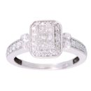 9ct White Gold 0.65ct Diamond Cluster Ring