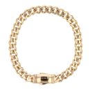 14ct Yellow Gold Monaco Classic Plain Lock Curb Bracelet 6.5"