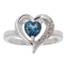 9ct White Gold Topaz and 0.05ct Diamond Ring